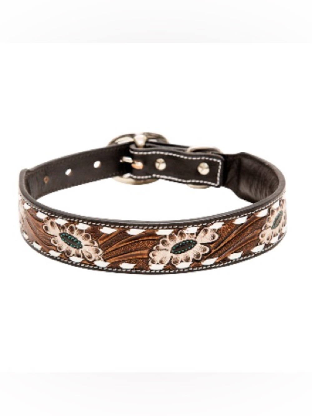 Leather Hand Tooled Western Style Dog Collar Brand New 18”/22” Length